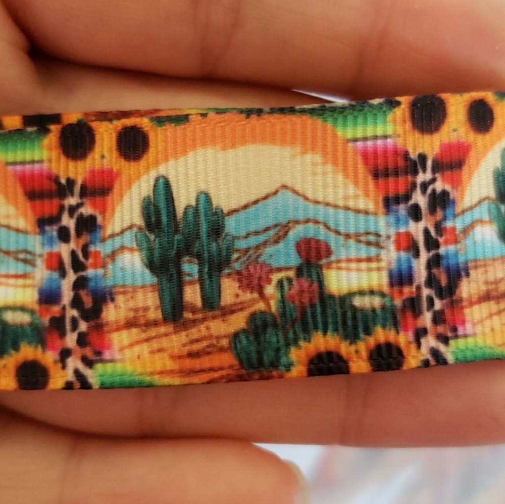 Wild West Key Lanyard Sunflower Cactus Mountain Leopard Sarape Zarape Serape - Picture 3 of 9